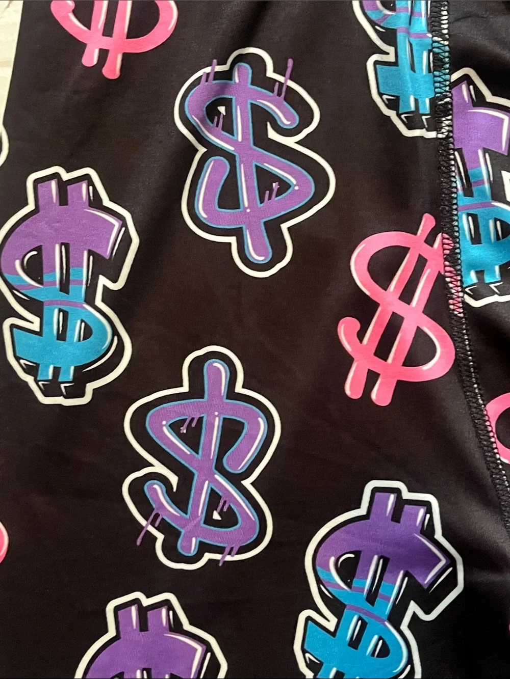 Pick 1 Men’s Black Boxer Briefs with Pink, Purple & Blue Dollar Sign Print